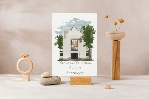 Projekt zaproszenia z wizerunkiem Twojego kościoła