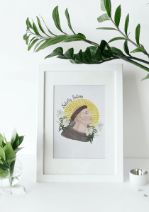 Plakat religijny z postacią świętego Antoniego 
