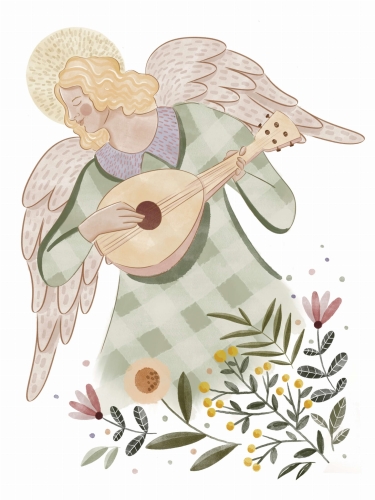 Plakat- Anioł z Mandoliną