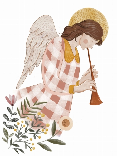 Plakat- Anioł z Trąbką