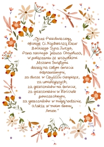 Plakat- modlitwa św. Gertrudy za 1000 dusz czyśćcowych