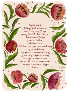 Ojcze nasz- plakat zapach piwonii